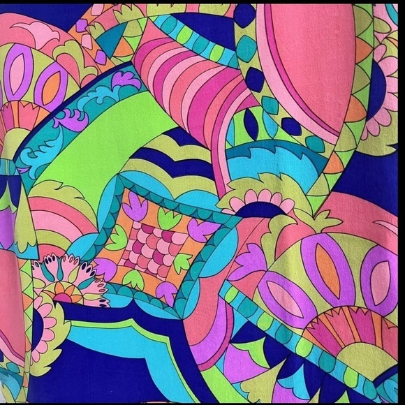 Nipon Boutique Womens Silk Dress Lined Multi Color Geometric Floral Size 6 Vtg - Picture 6 of 11